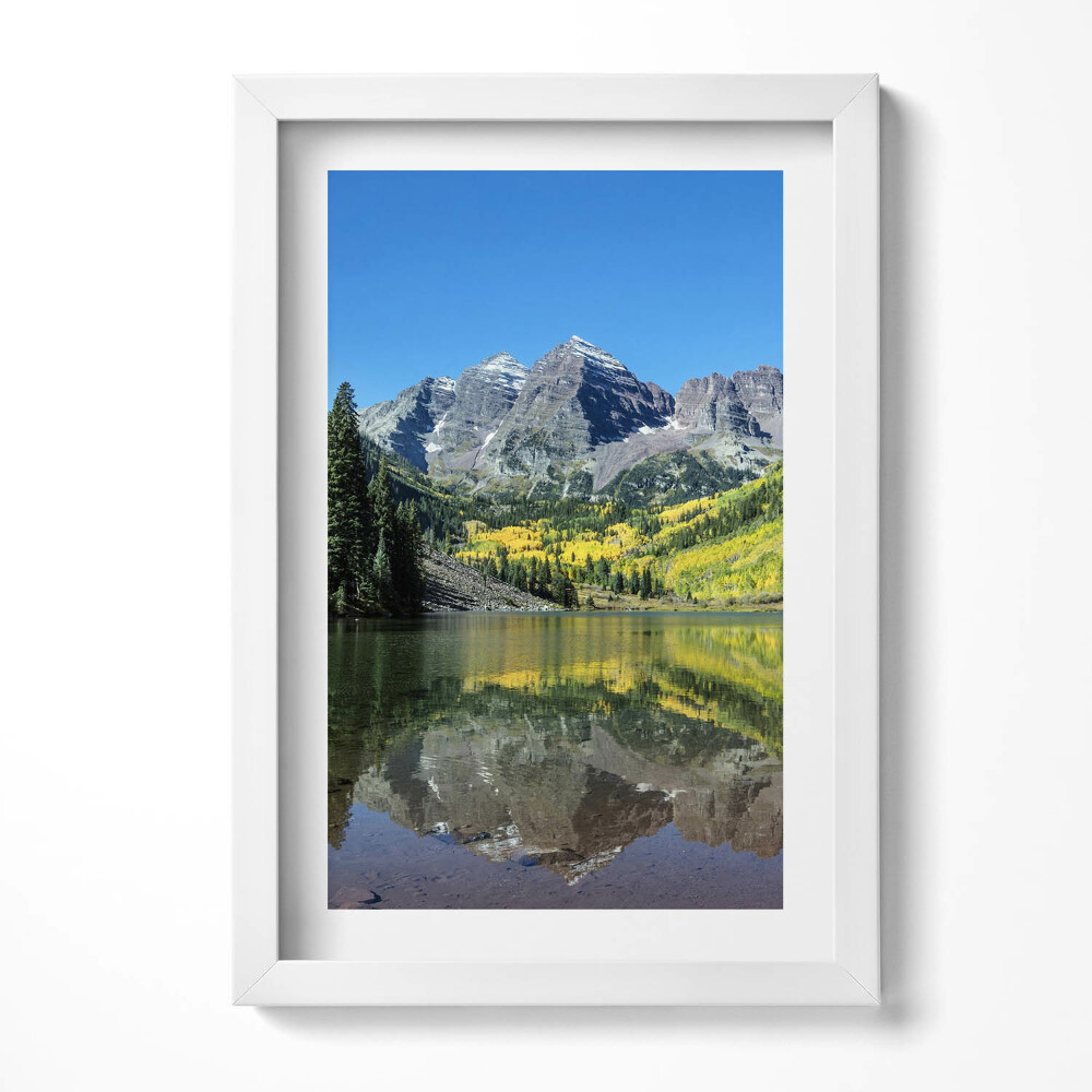 Tablou living cu rama decorativ Munți și păduri lacustre