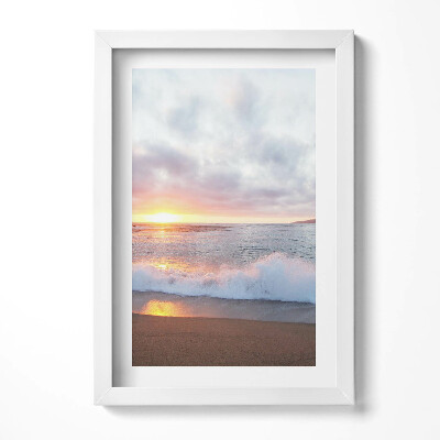 Tablou rama decorativ Plaja la mare și apusul soarelui