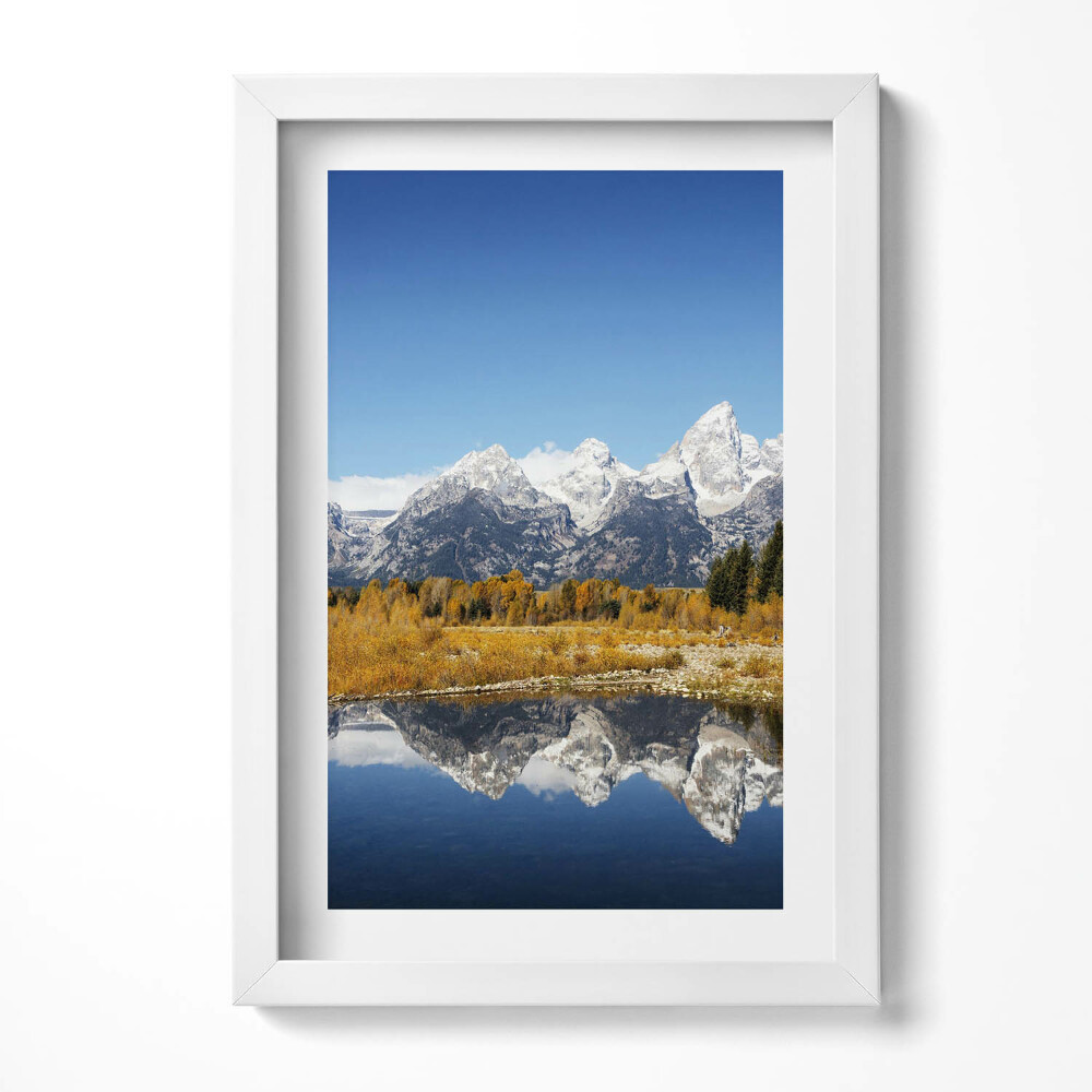 Tablou rama decorativ Lacul de munte și copacii de toamnă