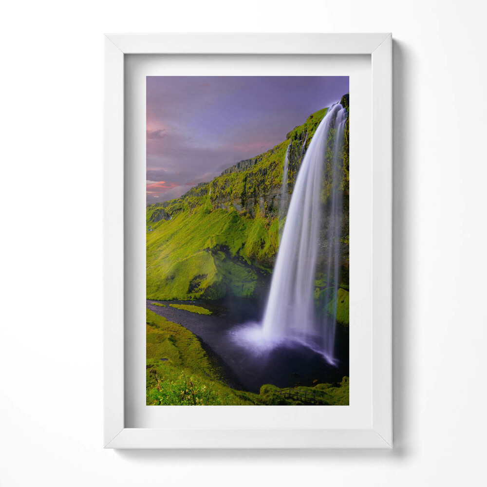 Tablou rama decorativ Peisaj cu câmpuri și cascade