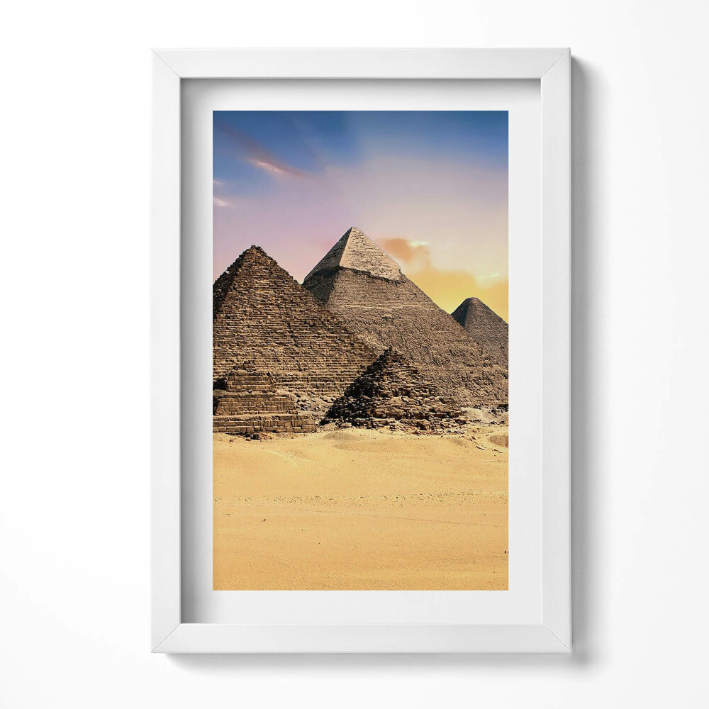 Tablou living cu rama decorativ Piramide egiptene în deșert