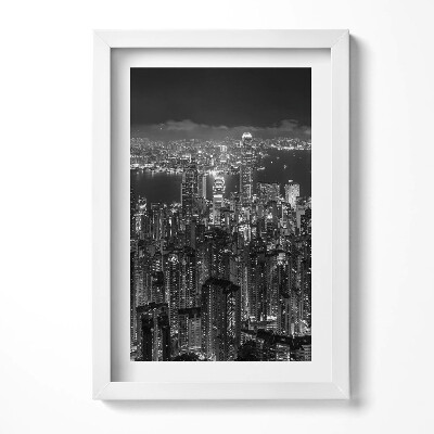 Tablou living cu rama decorativ Vedere a orașului noaptea