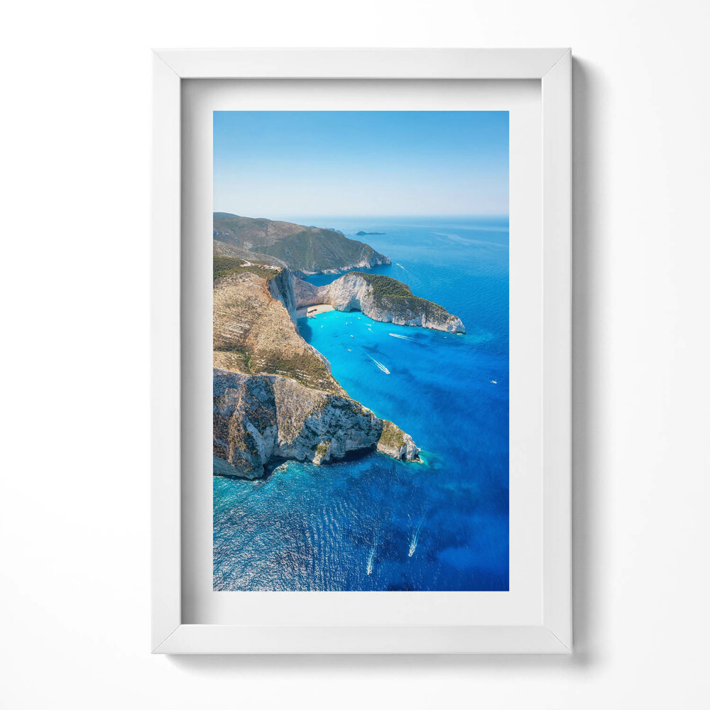 Tablou living cu rama decorativ Peisaj de vară cu stânci și coastă