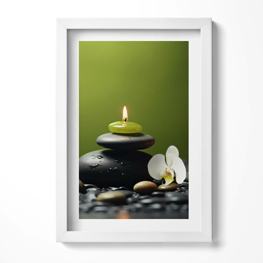 Tablou living cu rama decorativ Relaxare Zen în natură și pietre