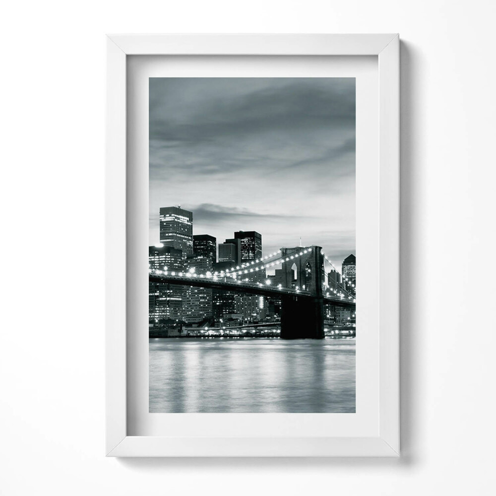 Tablou living cu rama decorativ Podul Brooklyn - Noua Panoramă