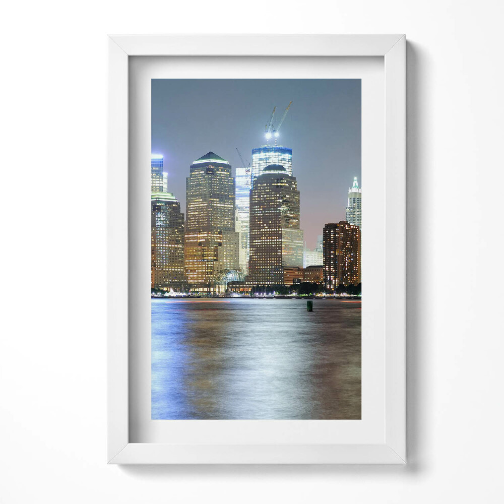 Tablou living cu rama decorativ Panoramă a orașului noaptea