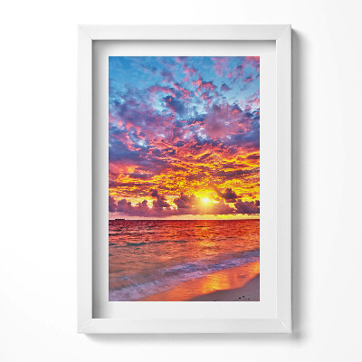 Tablou rama decorativ Apus de soare peste mare