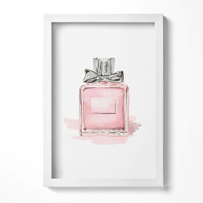 Tablou rama decorativ Parfum roz cu fundă