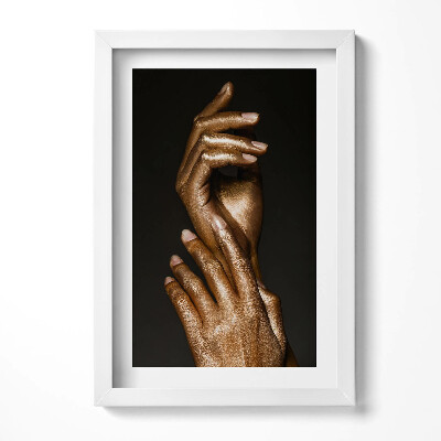 Tablou living cu rama decorativ Mâinile de aur ale unei femei