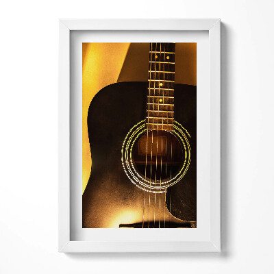 Tablou living cu rama decorativ Instrument de chitară neagră