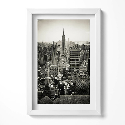 Tablou rama decorativ Vedere alb-negru a orașului New York