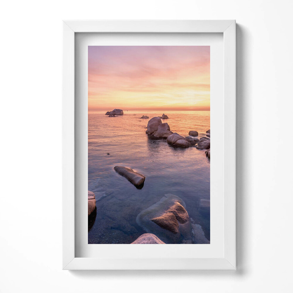 Tablou living cu rama decorativ Peisaj marin romantic la apus