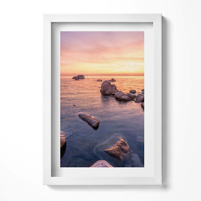 Tablou living cu rama decorativ Peisaj marin romantic la apus