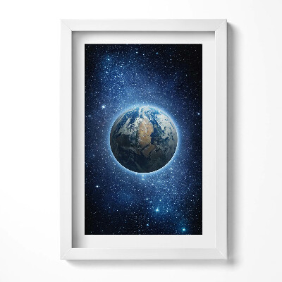 Tablou living cu rama decorativ Planeta Pământ în spațiu
