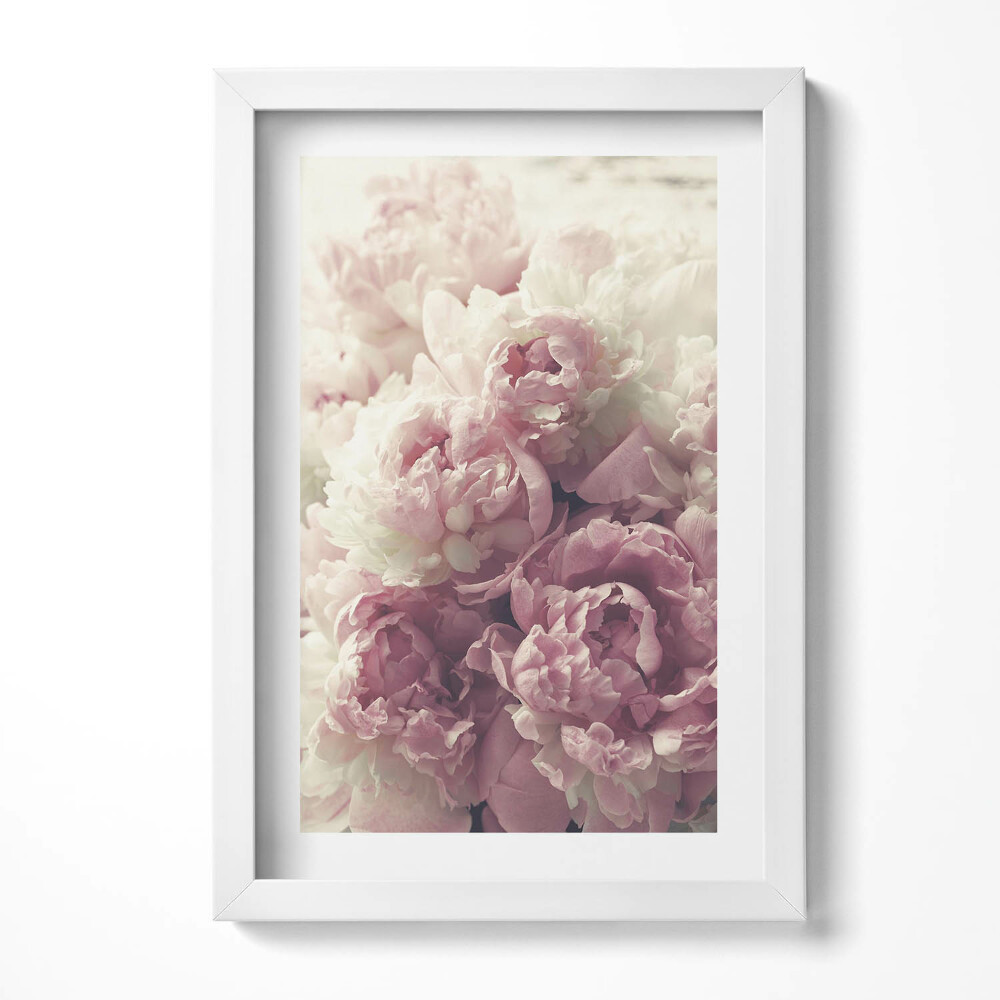 Tablou living cu rama decorativ Flori subtile de bujori