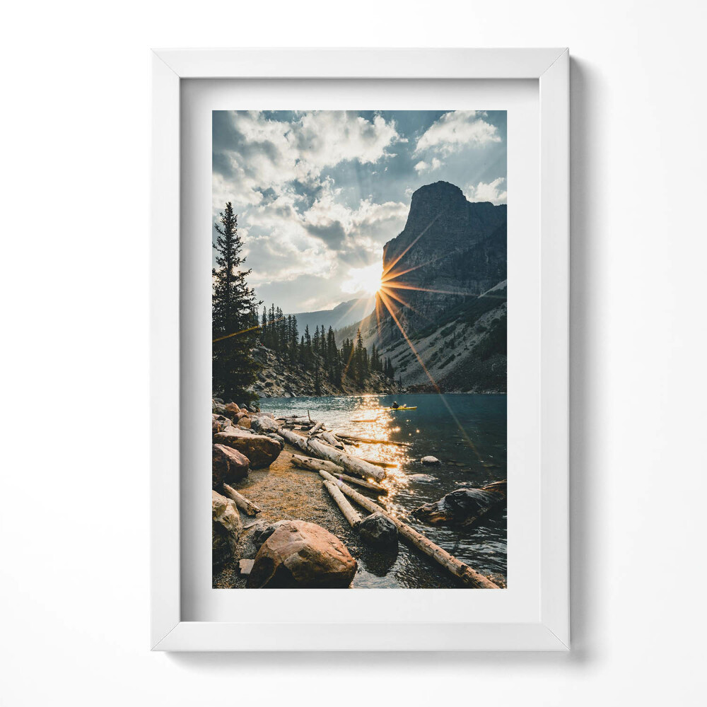 Tablou rama decorativ Peisaj montan în razele soarelui