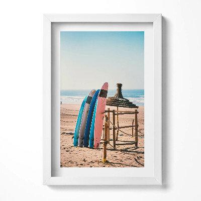 Tablou rama decorativ Plăci de surf pe plajă