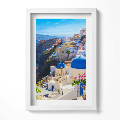 Tablou living cu rama decorativ Vedere a arhitecturii grecești din Santorini