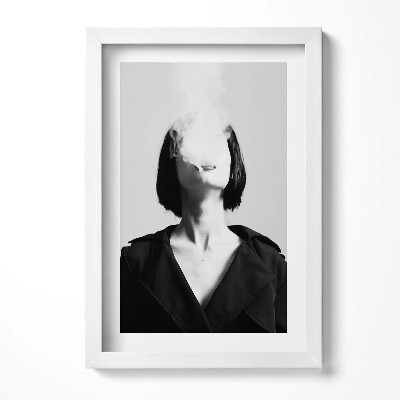 Tablou rama decorativ Portretul misterios al unei femei fumătoare