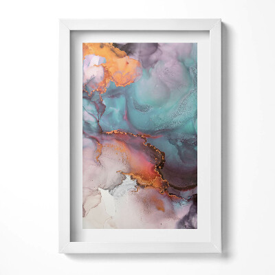 Tablou living cu rama decorativ Rezumat lichid cu aur