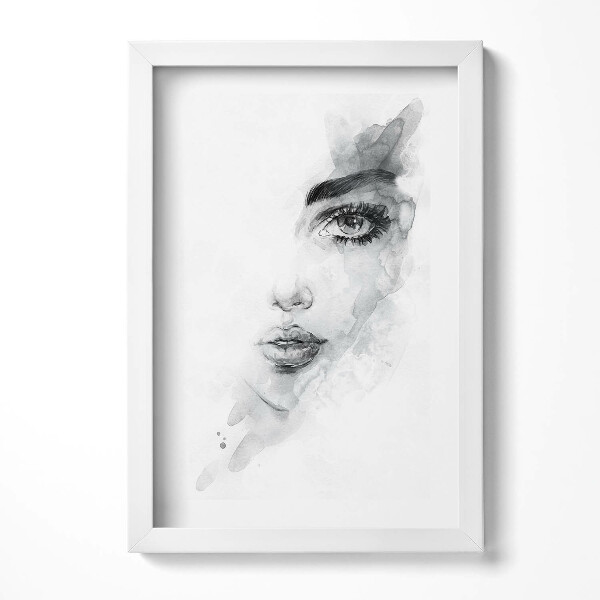 Tablou living cu rama decorativ Schiță a feței unei femei