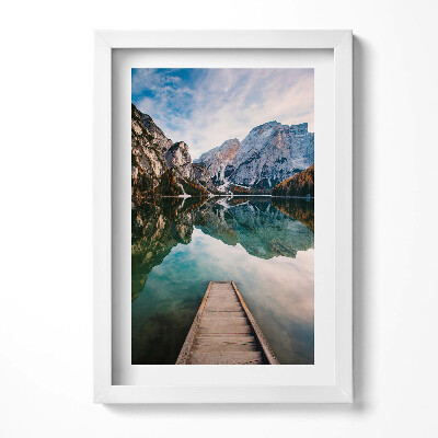 Tablou rama decorativ Vedere asupra munților, lacului și pădurilor