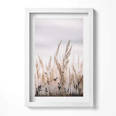 Tablou rama decorativ Peisaj romantic boho cu ierburi delicate