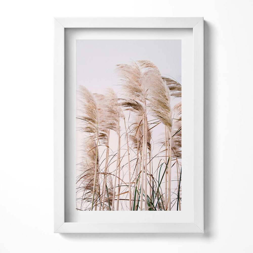 Tablou living cu rama decorativ Peisaj romantic boho cu iarbă