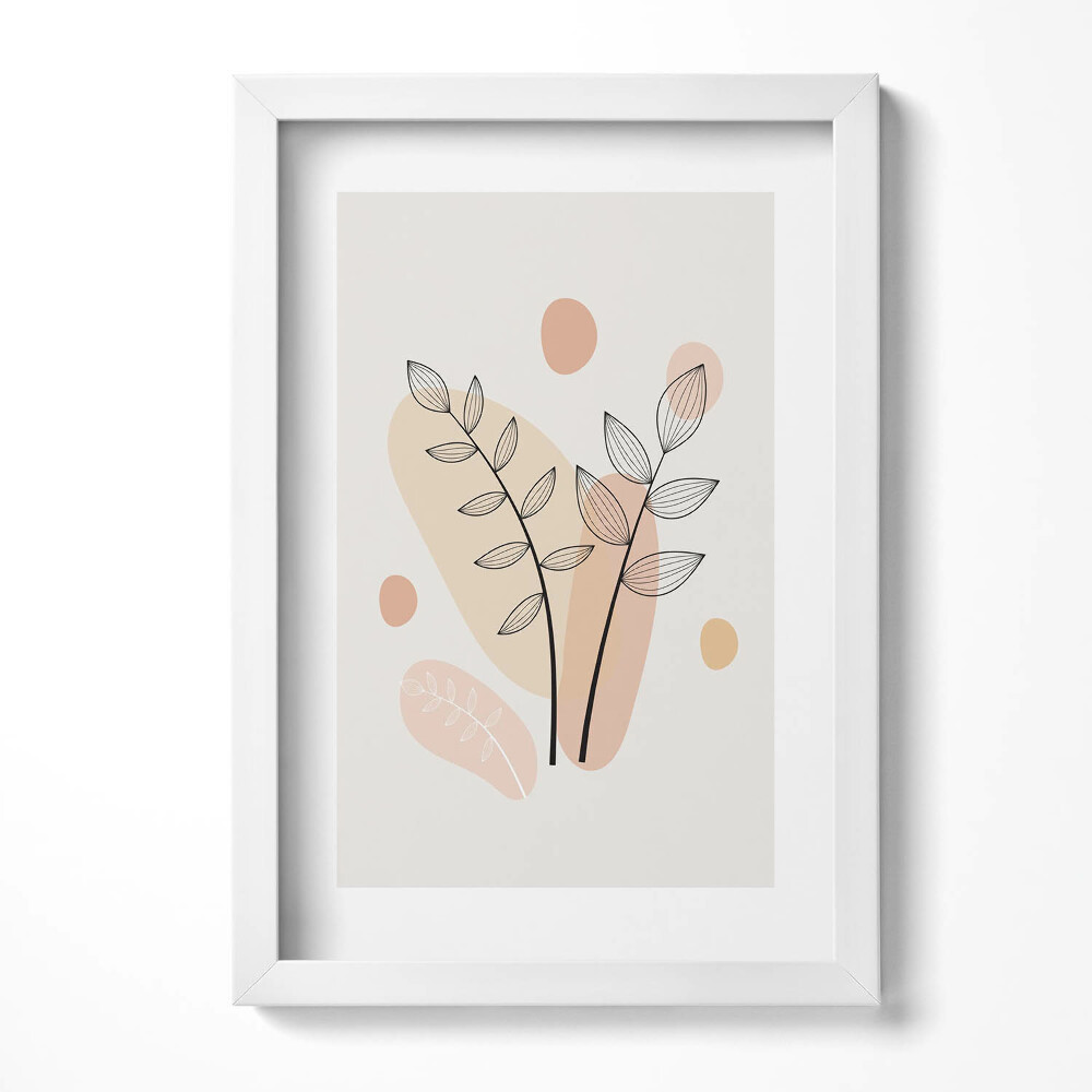 Tablou rama decorativ Plante abstracte boho