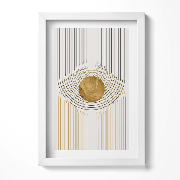 Tablou rama decorativ Forme minimaliste abstracte boho cu aur