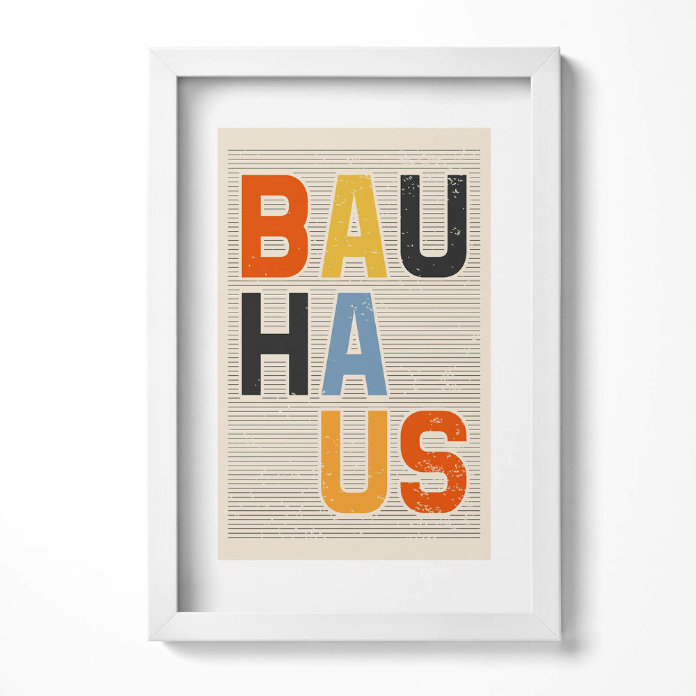 Tablou rama decorativ Litere colorate moderniste «bauhaus»