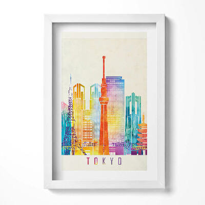 Tablou rama decorativ O ilustrație colorată a orașului Tokyo din Japonia