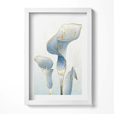 Tablou rama decorativ Ilustrație cu flori aurii