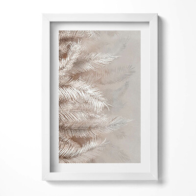 Tablou living cu rama decorativ Frunze rustice boho