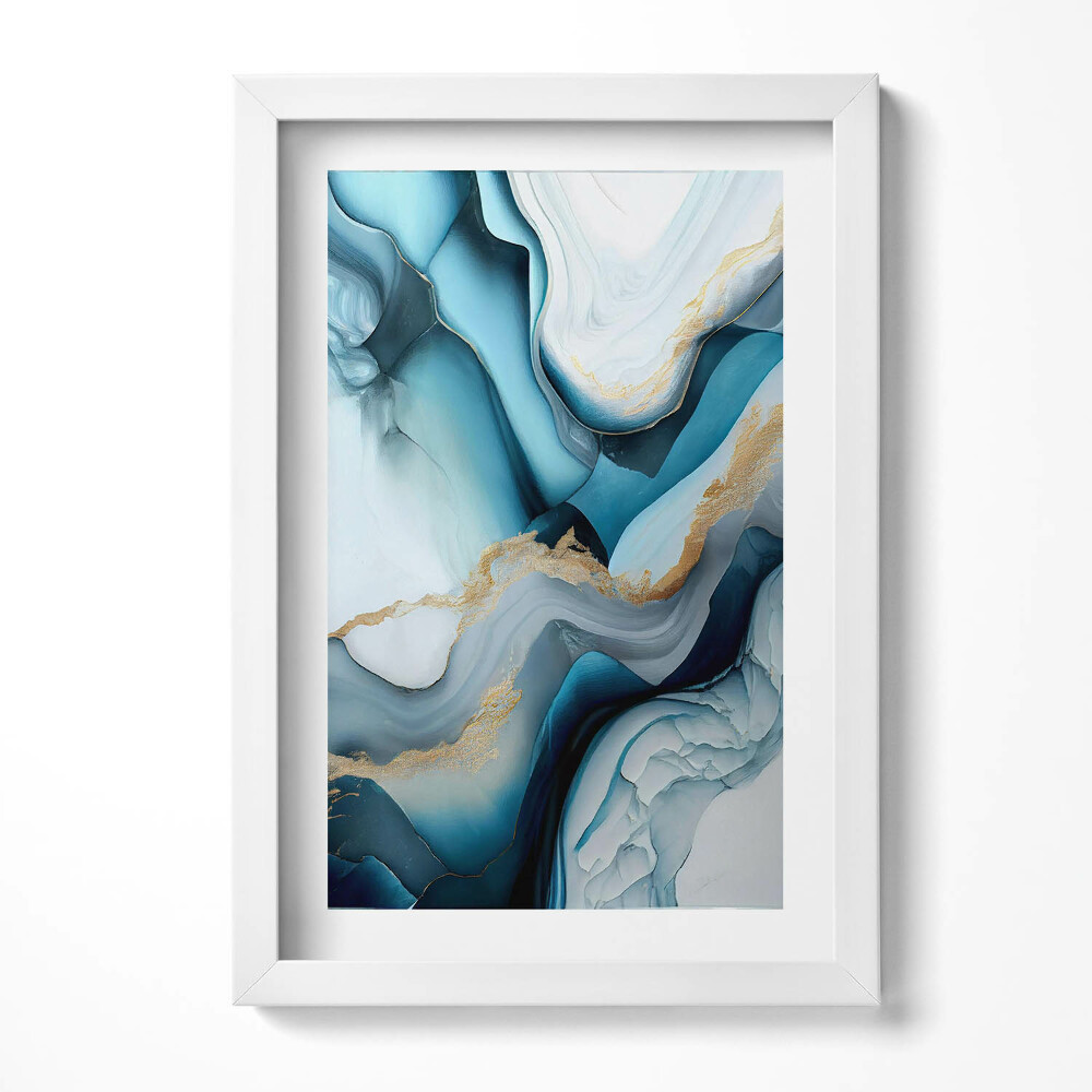 Tablou rama decorativ Textură de marmură lichidă cu aur