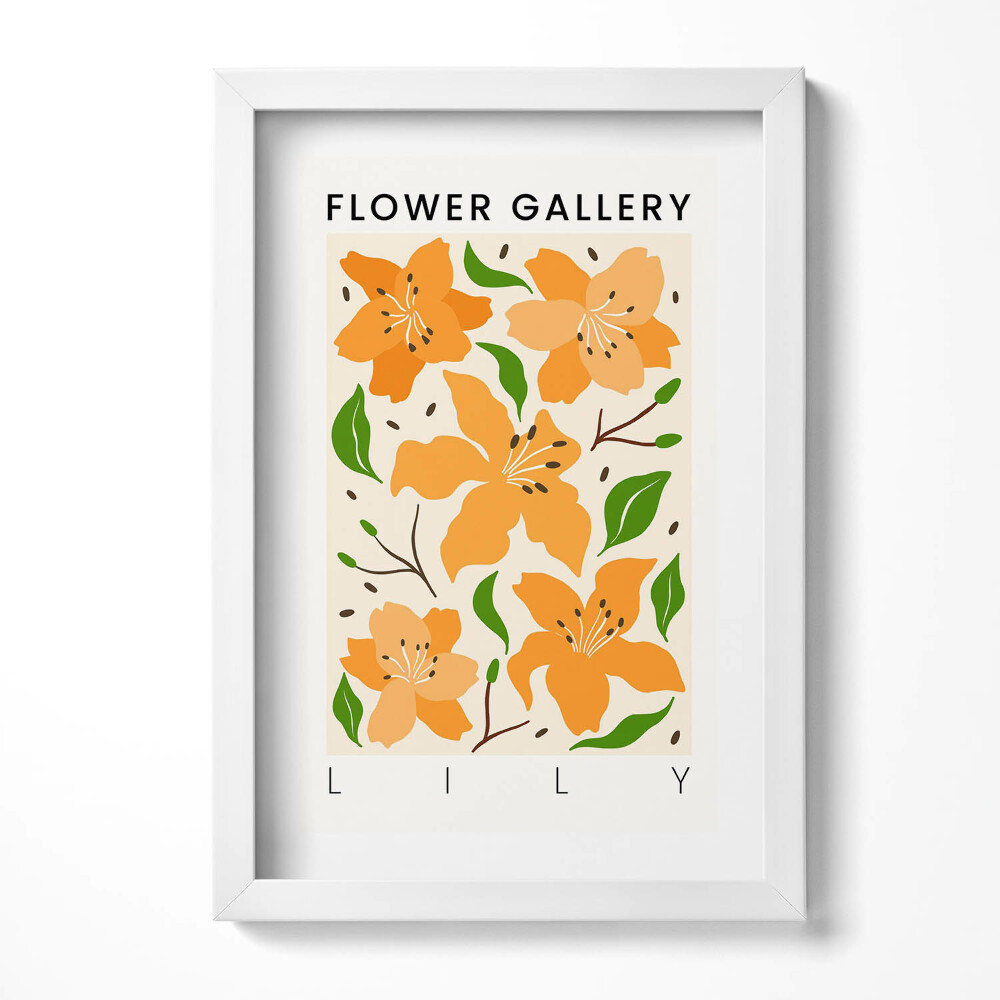 Tablou living cu rama decorativ Ilustrație cu floare de crin