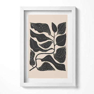 Tablou living cu rama decorativ Ilustrație minimalistă a frunzelor de plante