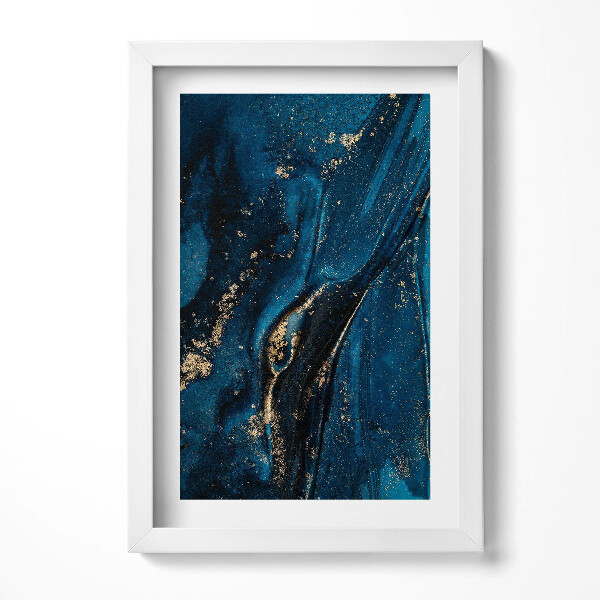 Tablou living cu rama decorativ Abstracție lichidă cu particule de aur