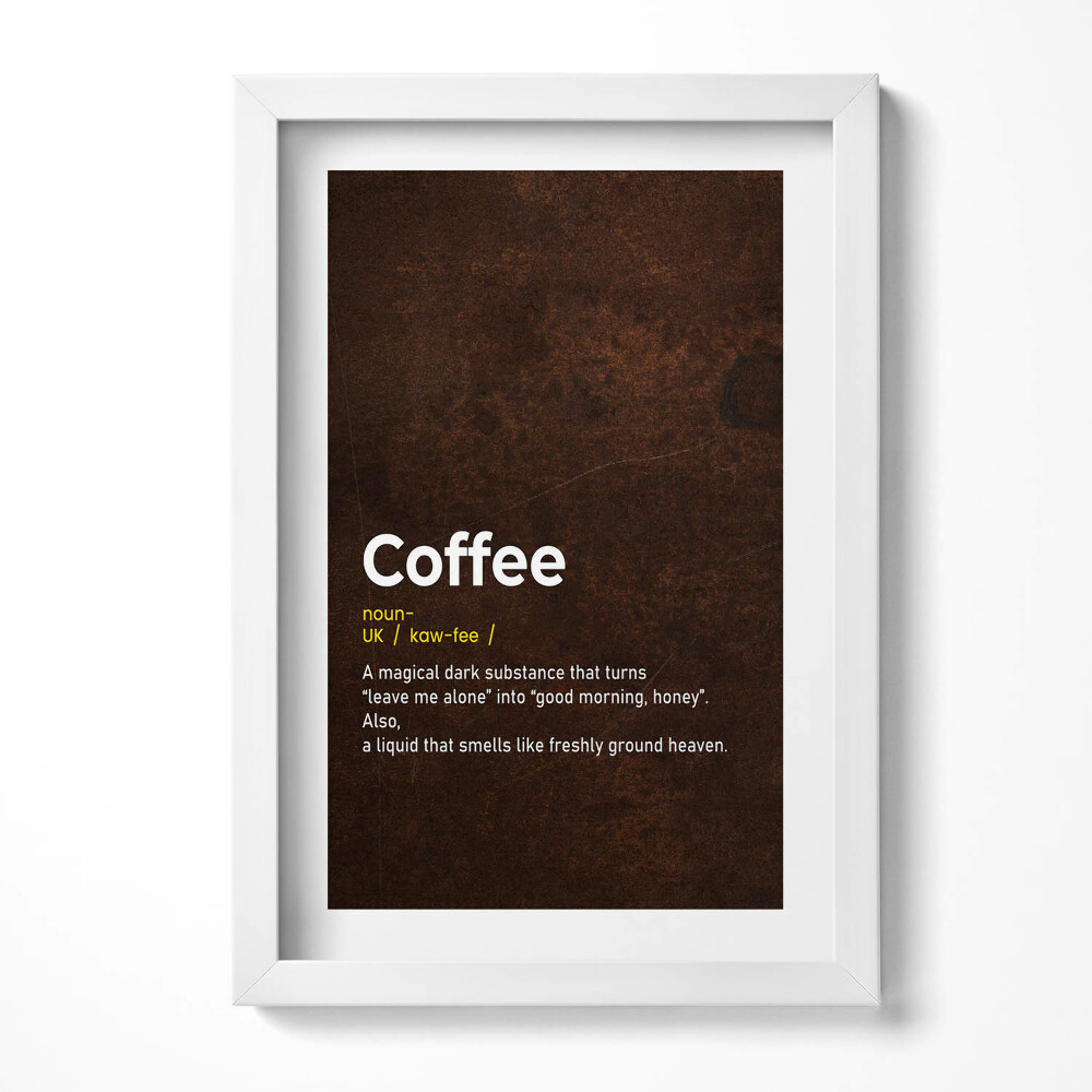 Tablou living cu rama decorativ Definiția creativă a cafelei