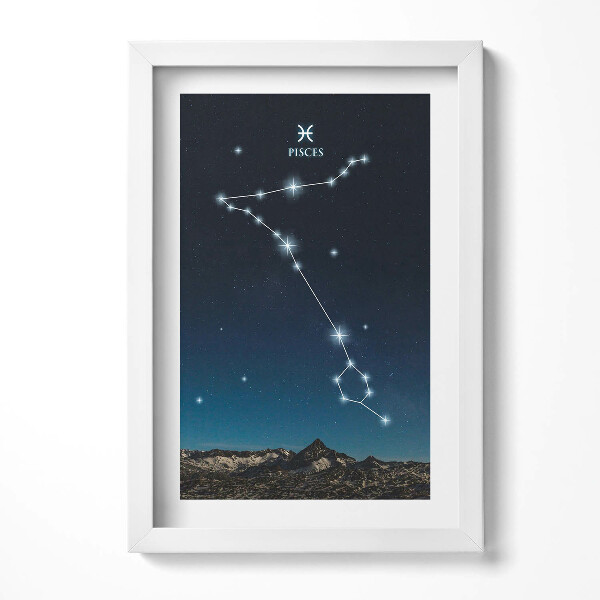 Tablou living cu rama decorativ Constelația zodiacală Pești