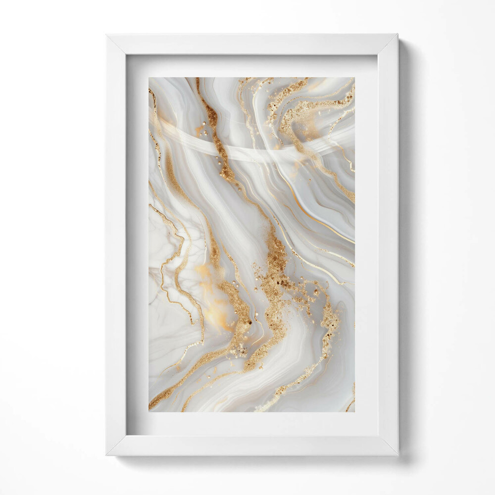 Tablou rama decorativ Textură de marmură cu aur