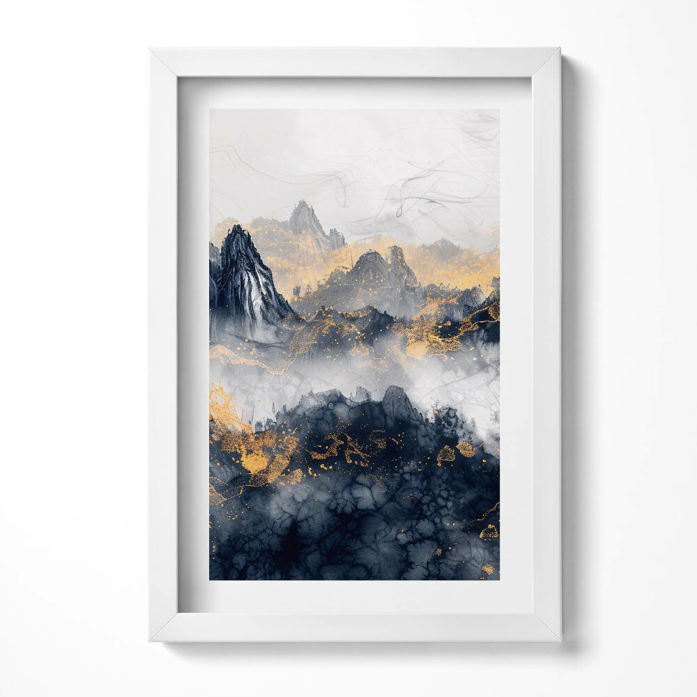 Tablou rama decorativ Peisaj abstract al munților printre nori