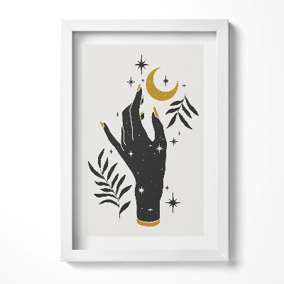Tablou rama decorativ Ilustrație a mâinii unei femei și a stelelor