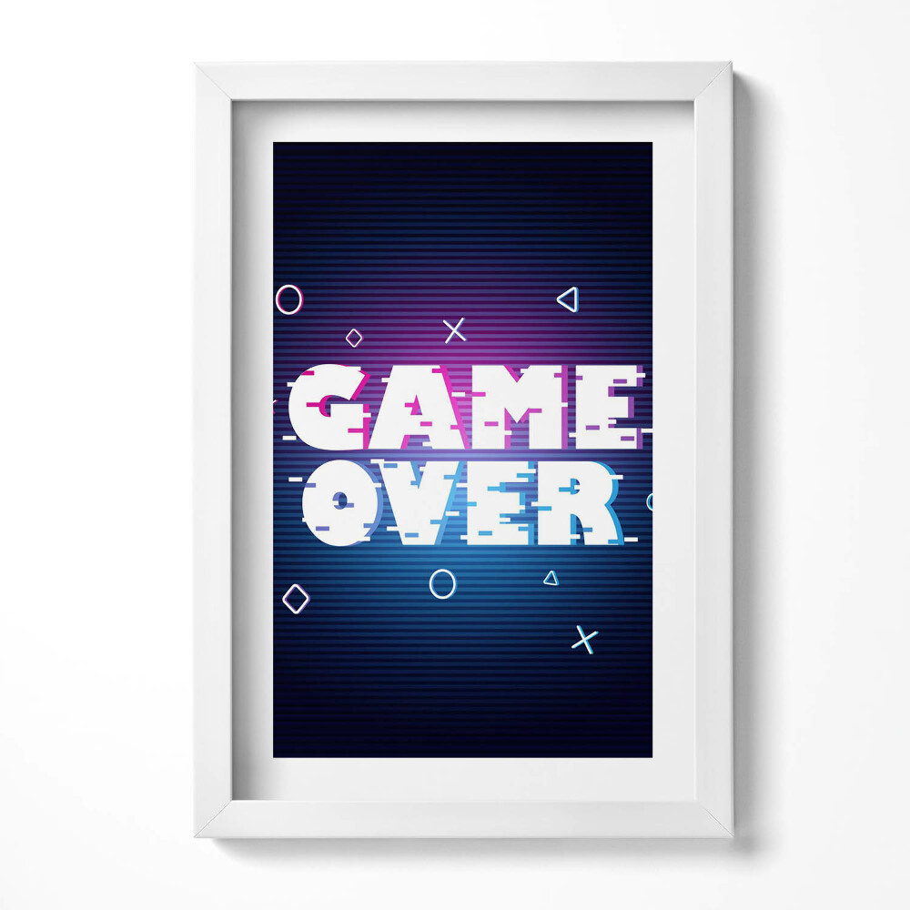 Tablou rama decorativ Inscripție stilizată pentru jucător «Game over»