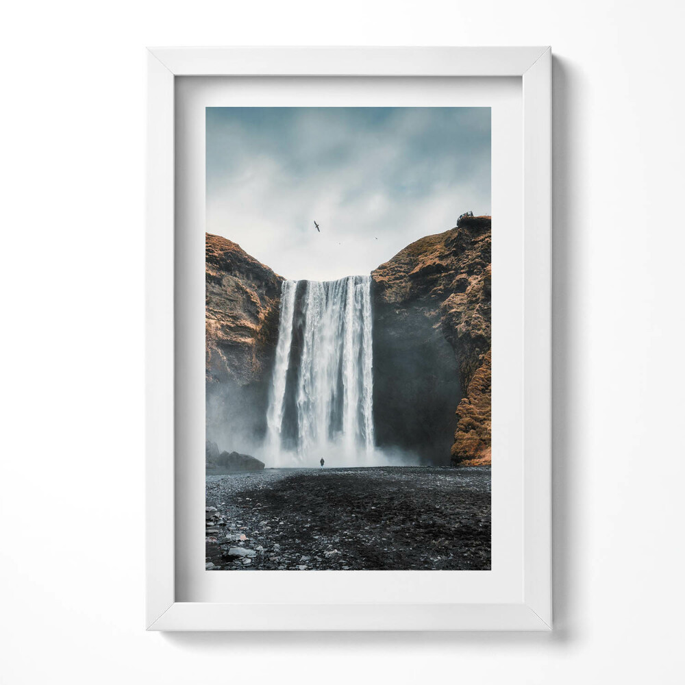 Tablou living cu rama decorativ Cascadă printre stânci