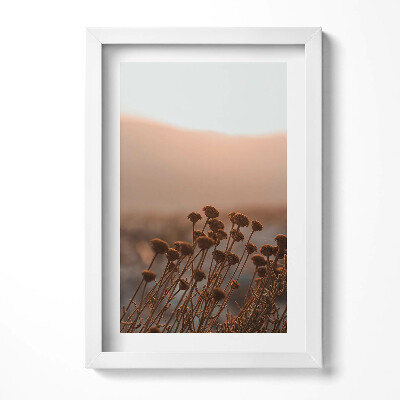 Tablou living cu rama decorativ Peisaj romantic cu iarbă boho