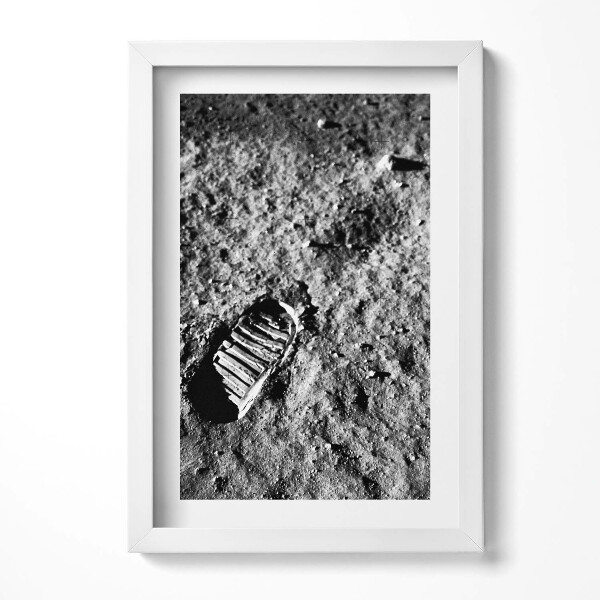 Tablou rama decorativ Primul pas pe Lună Fotografie NASA