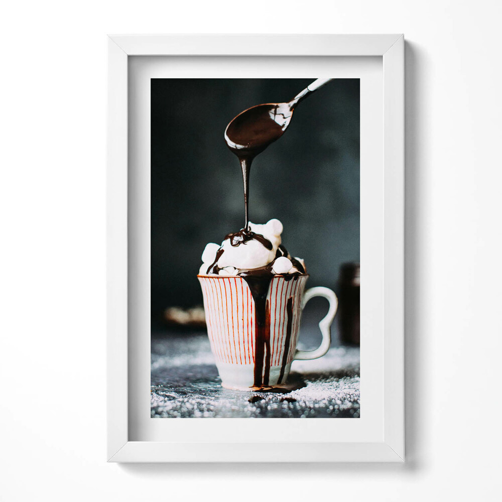 Tablou living cu rama decorativ Ciocolată caldă - Motiv de bucătărie