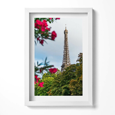 Tablou living cu rama decorativ Turnul Eiffel în flori - Paris, Franța