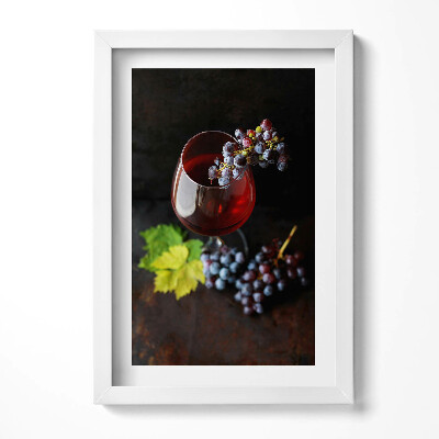 Tablou rama decorativ Un pahar de vin și struguri